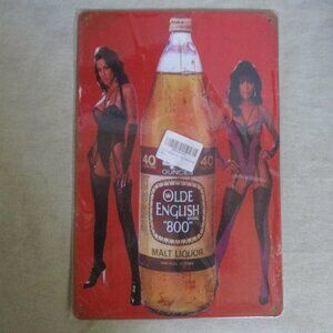 8"X12" OLDE ENGLISH "800" MALT LIQUOR Metal Sign